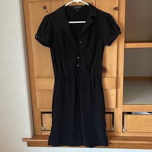 Lark & Ro Black Short Sleeve Mini Dress